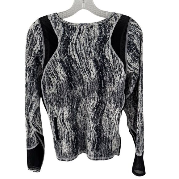 Lululemon Water: Sun Runner 1/2 Zip Texture Twist White Black / Black - Picture 8 of 12